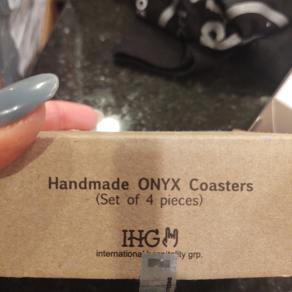 Hard Rock Hotel Brown Onyx Marble Coasters - Picture 3 of 4